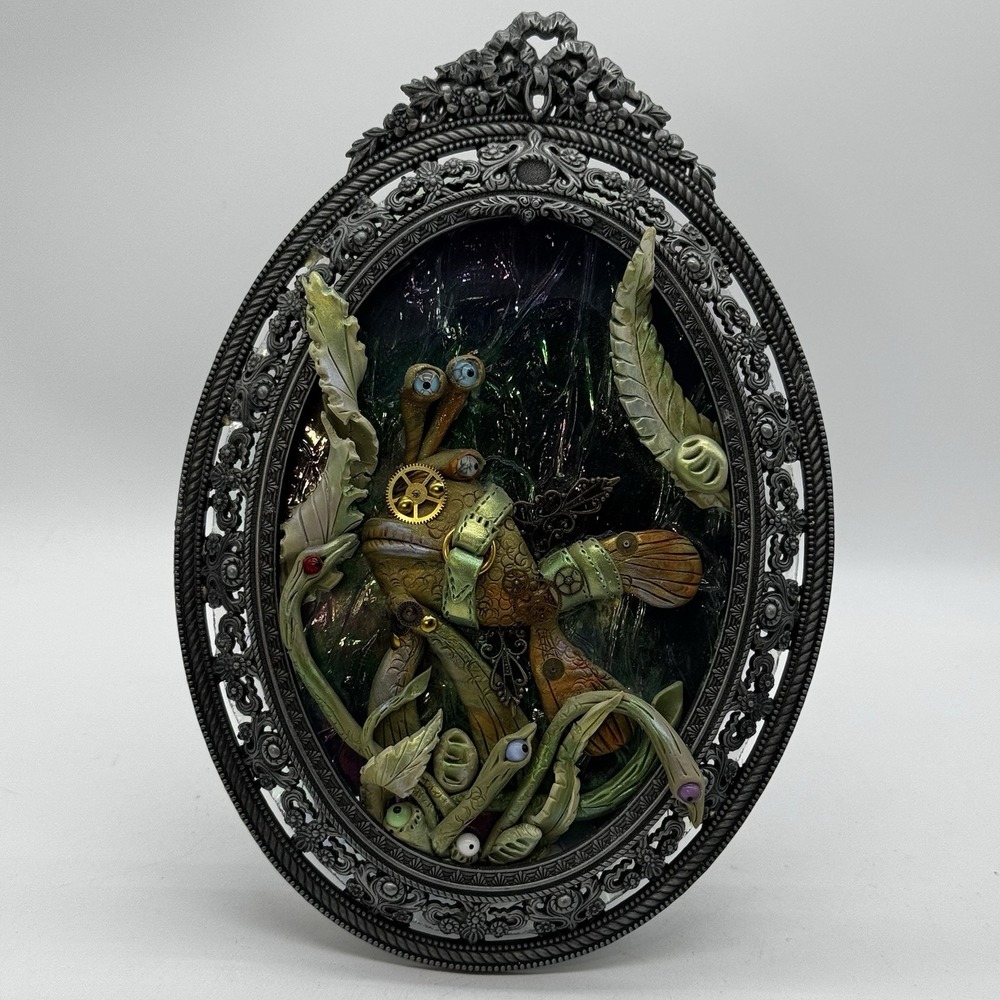 OOAK 3D Handmade Oddity Curiosity Art Fantasy Steampunk Fish Eyeballs Polymer